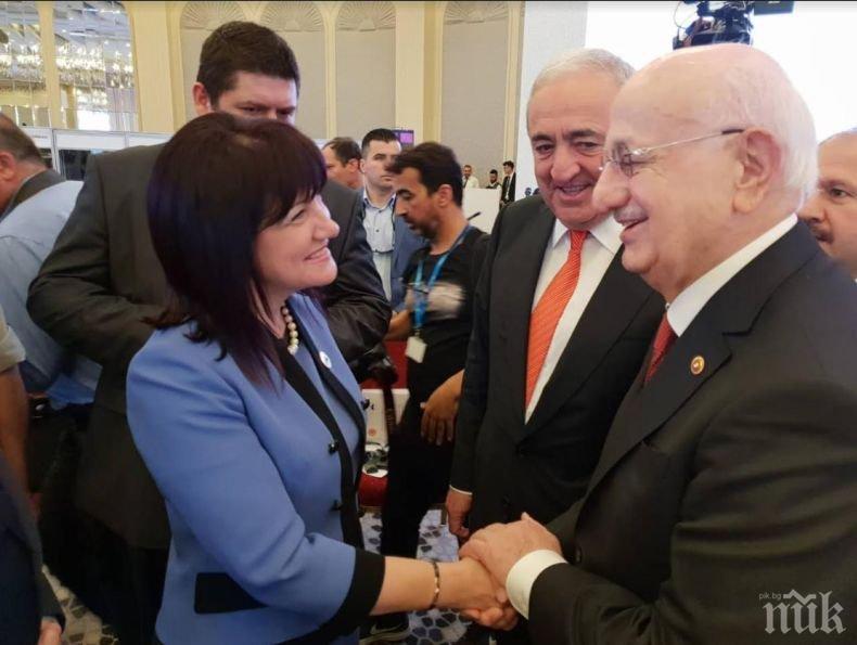 Председателят на парламента Караянчева от Истанбул: Европа трябва да има силно присъствие в Черноморския регион