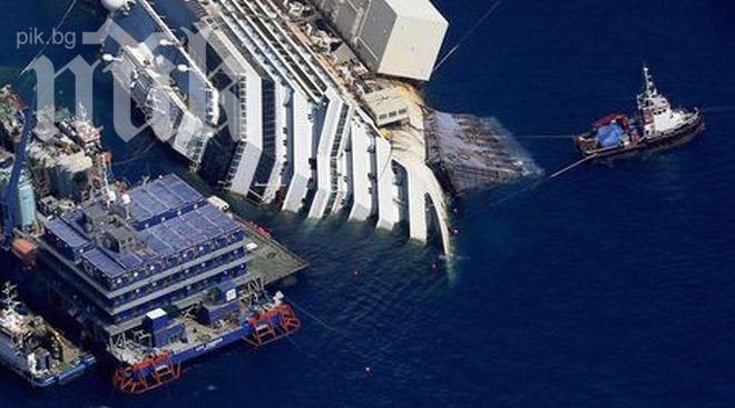 Завърши изправянето на заседналия кораб-убиец Коста Конкордия