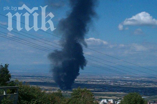 Голям пожар край Първенец, гори зеленчукова борса