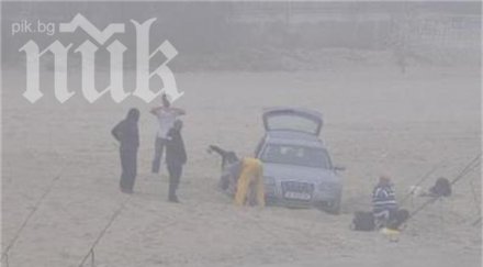 варненски шофьор прави шумахер заседна насред плажа