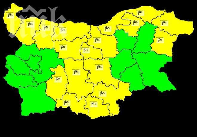 Внимание! Жълт код за силен вятър в 18 области