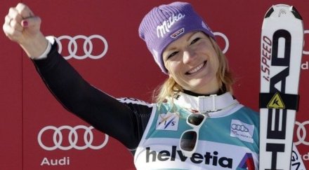 мария рийш без конкуренция първия слалом леви