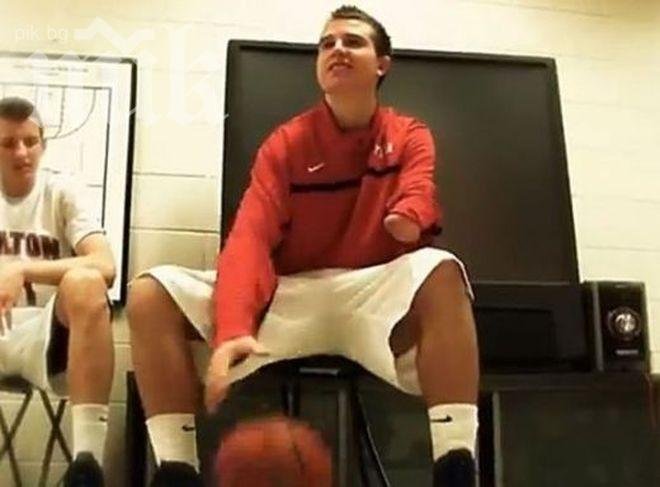 Баскетболист с една ръка изуми света (видео)