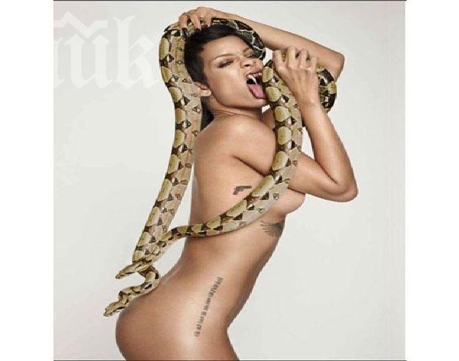 Риана по змия в новия GQ (снимки)
