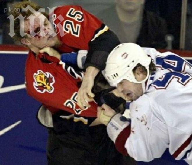 Масово меле на мач в НХЛ (видео)