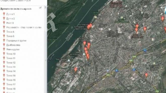 Шофьори създадоха карта на дупките в Русе