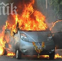 Случайни минувачи спасиха шофьор от горящата му като факел кола 