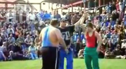 вижте станка златева смля бой двойно тежък здравеняк уникално видео