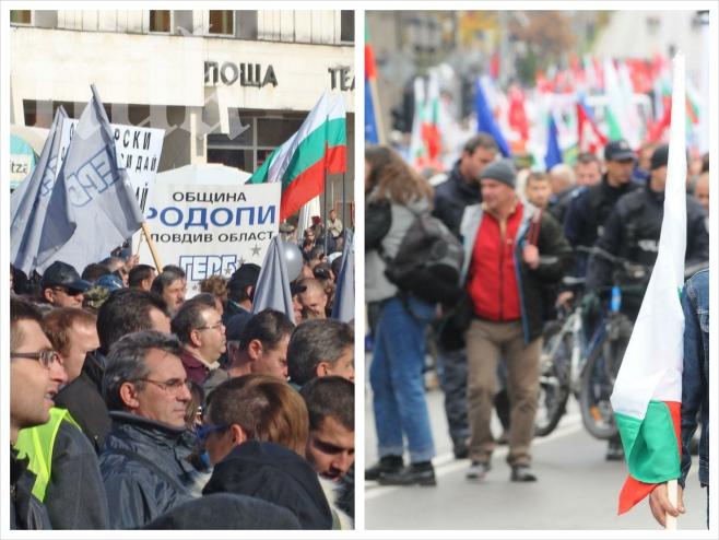 БСП и ДПС срещу ГЕРБ - вижте как си премериха... митингите (снимки)