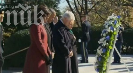 обама бил клинтън поклониха гроба джон кенеди