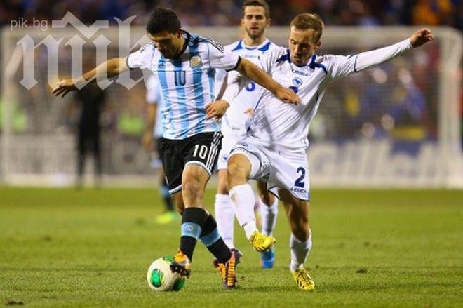 Aржентина се справи с Босна, Агуеро над всички