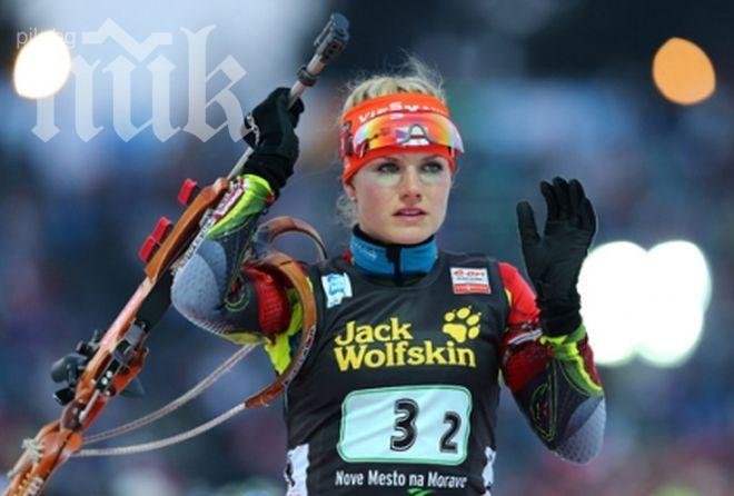 Соукалова спечели индивидуалната дисциплина на 15 км по биатлон