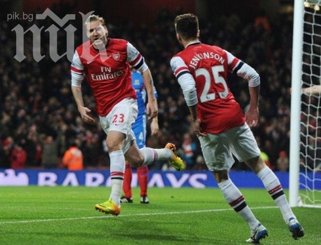 Арсенал мина с лекота през Хъл Сити