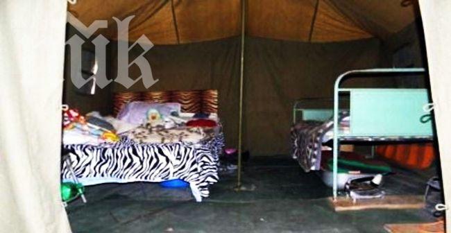 Палатки изгоряха в бежанския лагер в Харманли