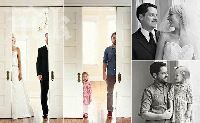 Покъртително! Съпругата издъхна, съпругът повтори с дъщеричката им най-милите им снимки! Гледайте!