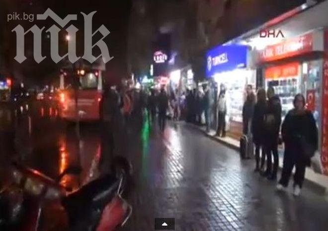 Паника от земетресението край Анталия (видео)