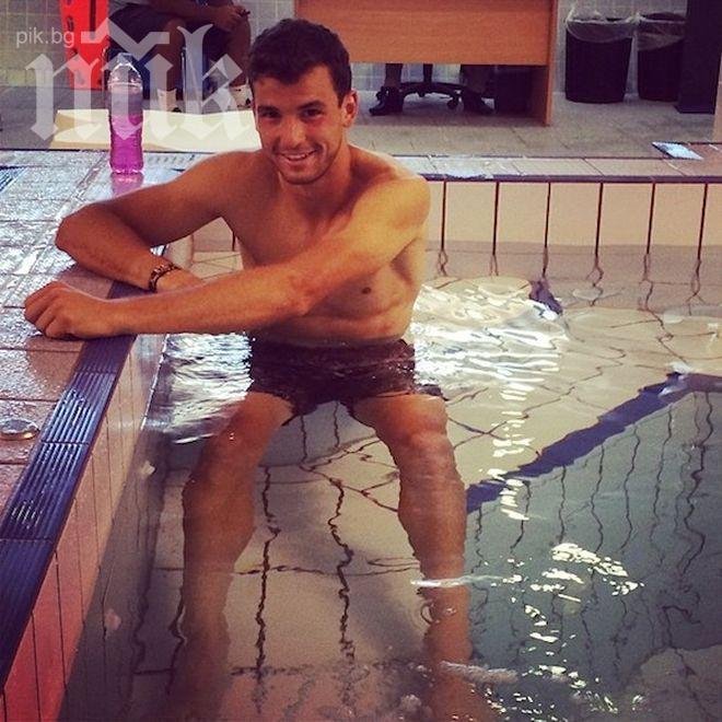 Гришо релаксира с ледена баня след победата на Аустрелиън Оупън