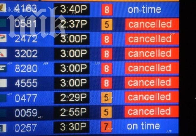 Редица презокеански полети бяха отменени заради бурята в САЩ