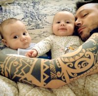 Близнаците на Лео двойници на татко си (снимка)
