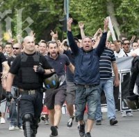 1000 ултраси и националисти хвърлят бомбички и блокират улици в Пловдив