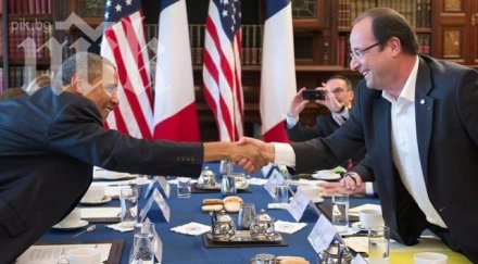 барак обама посрещна франсоа оланд белия дом