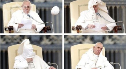 силен вятър издуха шапката папата площад свети петър