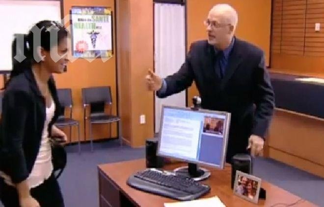 Шокираща изненада по време на изпит за секретарки (видео)