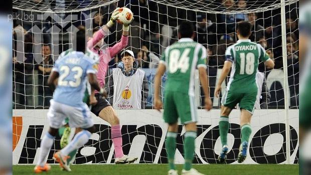 Лудогорец-Лацио 0:1 на полувремето