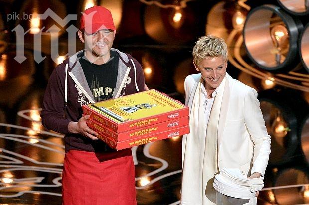 Момче получи $1000 бакшиш за доставка на пица на Оскарите (снимка и видео)