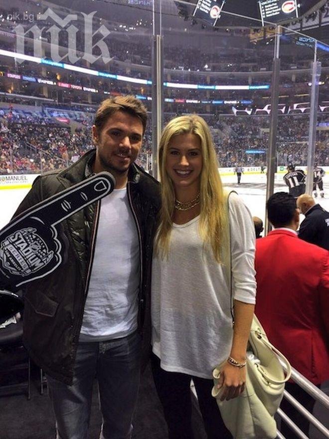 Вавринка заведе красавицата Южени Бушар на мач от НХЛ