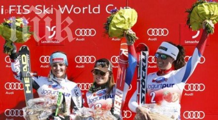 лара гут спечели спускането ленцерхайде фенингер оглави генералното класиране