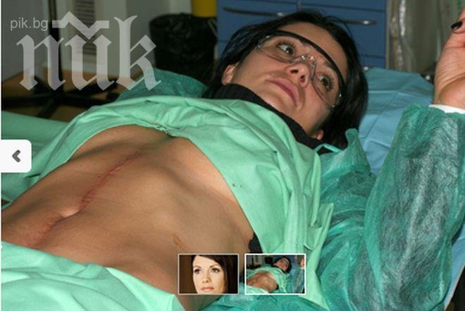 Кали със седем скалпела върху корема (снимка)