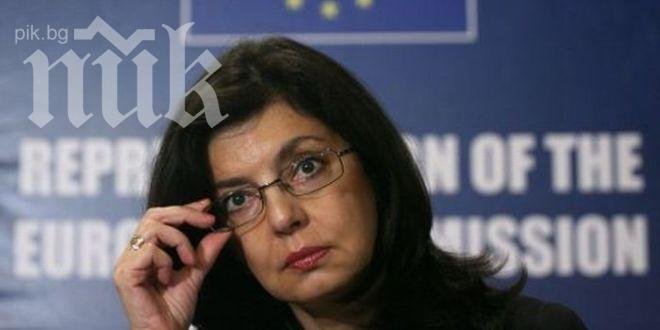 Кунева: Всички в Брюксел са шокирани от посегателството върху Генка Шикерова
