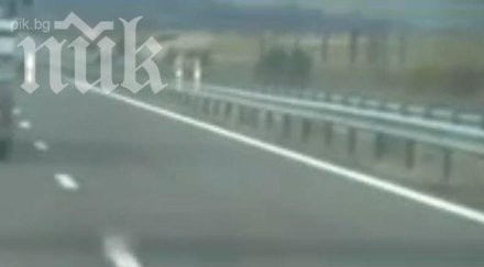 полицейски джип хлътна канавка магистрала тракия