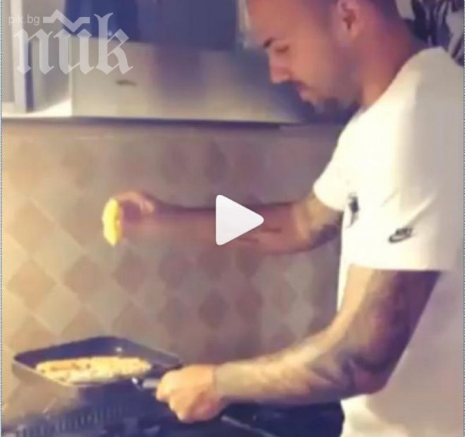 Истински мъж мечта! Ники Михайлов глези Алисия със сьомга (видео)