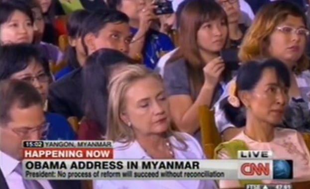 Хилари проспа речта на Обама