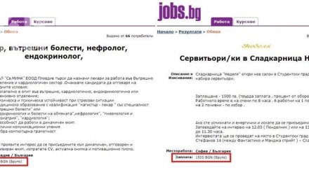тъжната българска реалност обявите работа лекарят взима 680 лева сервитьорът 1500 лева