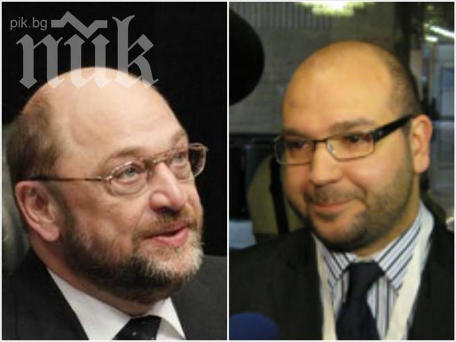 Шеф на българска дясна партия се оказа двойник на левия Мартин Шулц! Познайте кой е дубльорът!