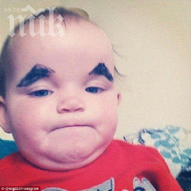 Нова мания заля интернет - бебета с рисувани вежди (снимки)