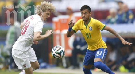 бразилия вкара един гол сърбия