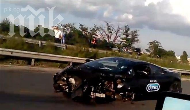 Джип Ауди смля Ламборгини до Метро в София (видео)