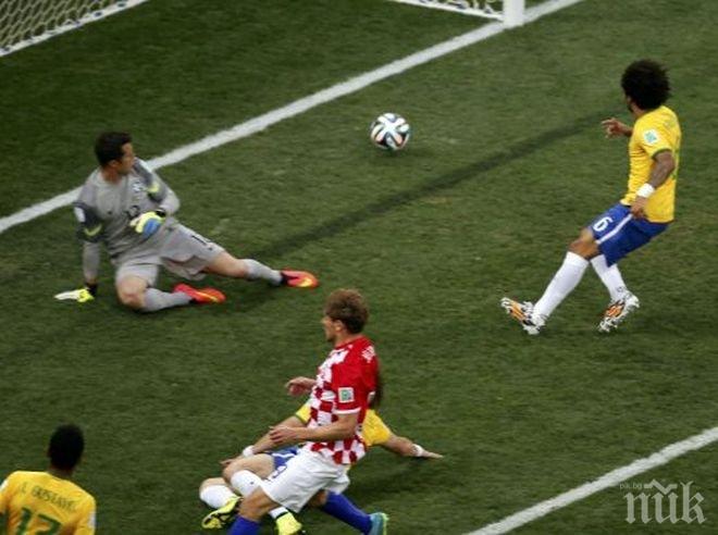 Марсело вкара първия автогол в мач на откриване на световни финали