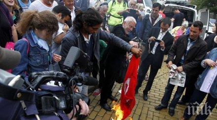 протестиращи запалиха флага бсп недоволни орешарски оттегля снимки