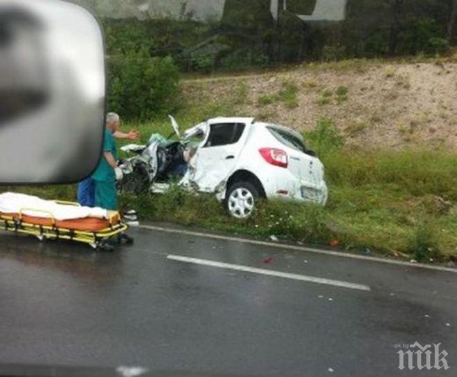 Тежка катастрофа край Елхово (снимка)