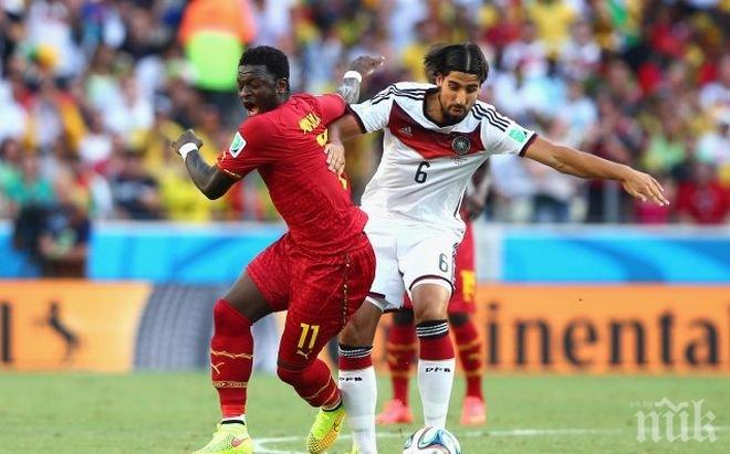 Германия и Гана си вкараха по два гола в инфарктен мач