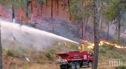 голям пожар бушува анталия застрашава туристите