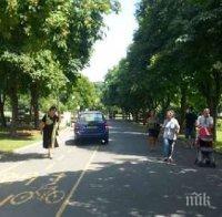 Нагли бургазлии подкараха автомобилите си по велоалеята в Морската градина (снимки)