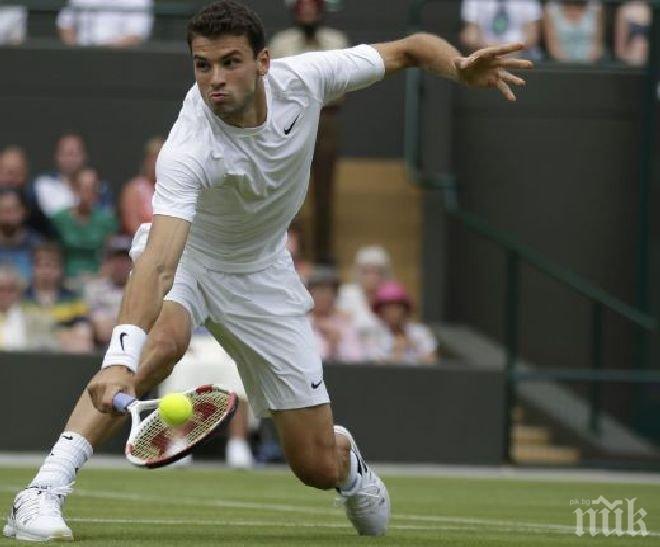 Григор води срещу Майер на Уимбълдън, дъжд прекъсна мача