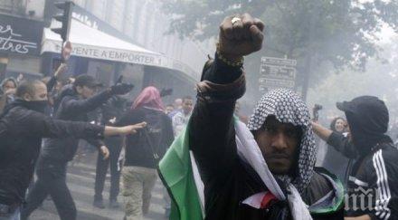 сблъсъци париж заради ивицата газа арести