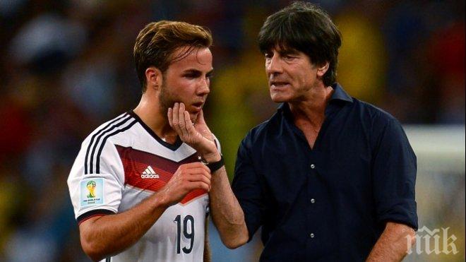 Вижте как Льов е мотивирал Гьотце минути преди гола